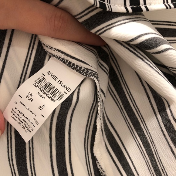 River Island Striped Bardot Top Size Us 2 - Picture 6 of 8